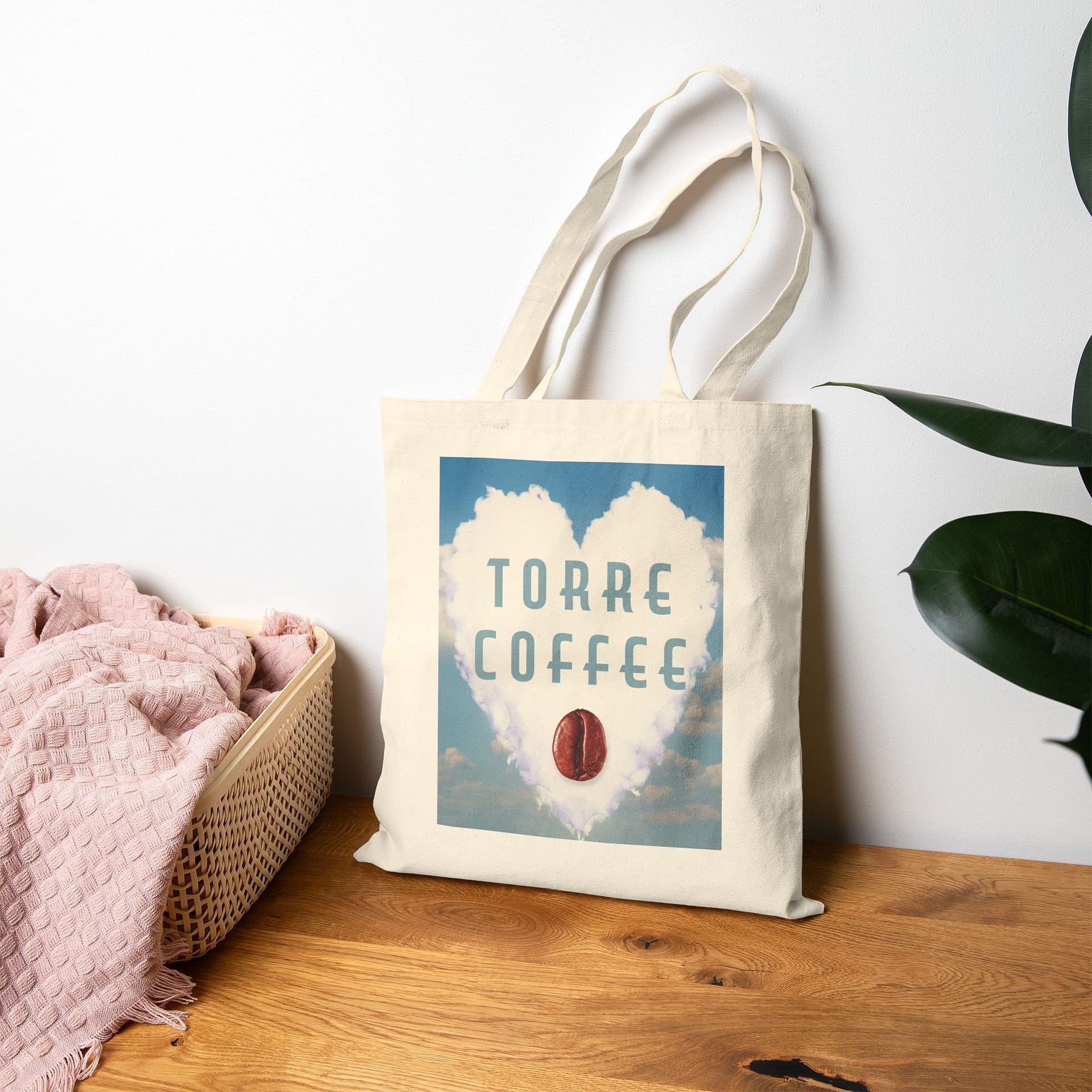 Tote — Torre Coffee Heart Cloud Design Canvas Tote Bag – Image 3