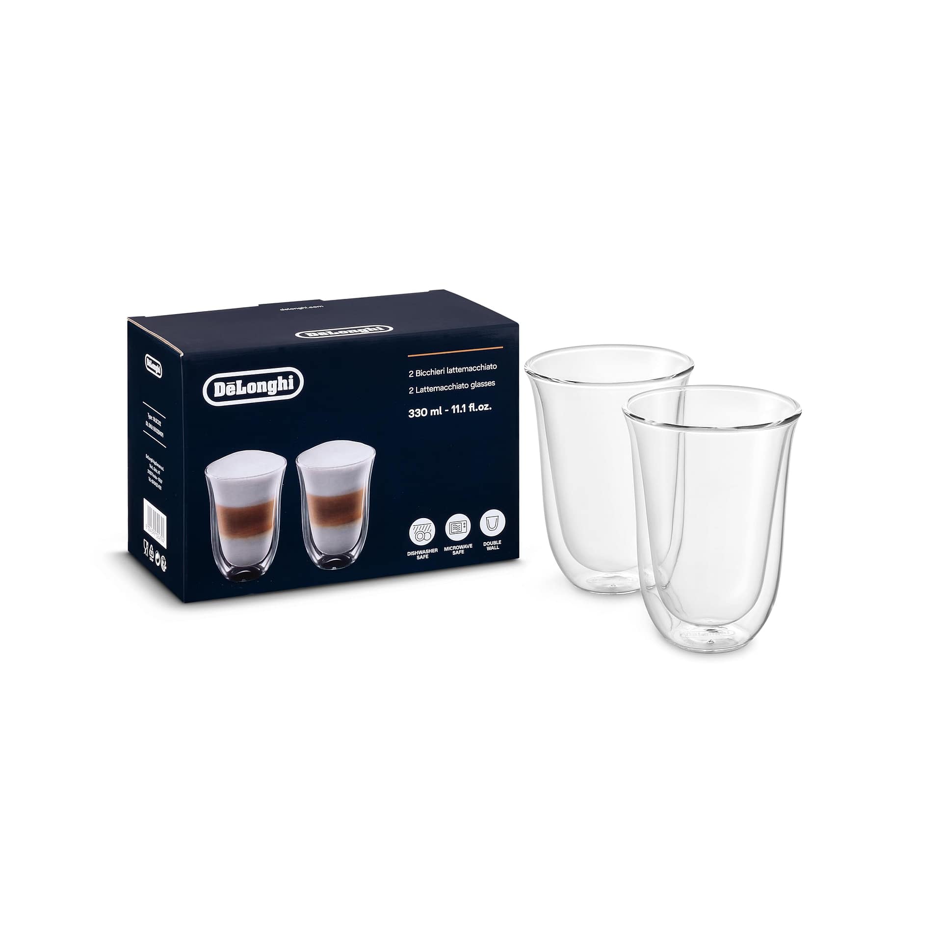 De'Longhi Pack de 2 Verre à café