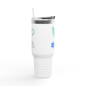 40oz Insulated Travel Mug — Modern Medical & Nature Motif